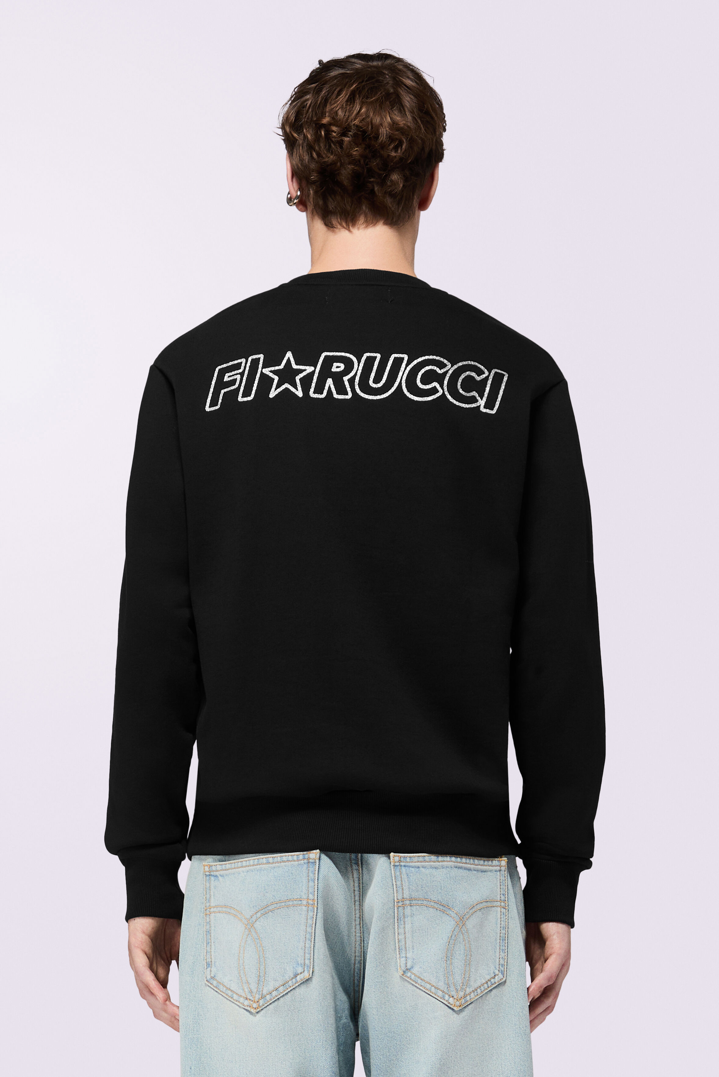 Glitter Star Logo Regular Sweatshirt Black